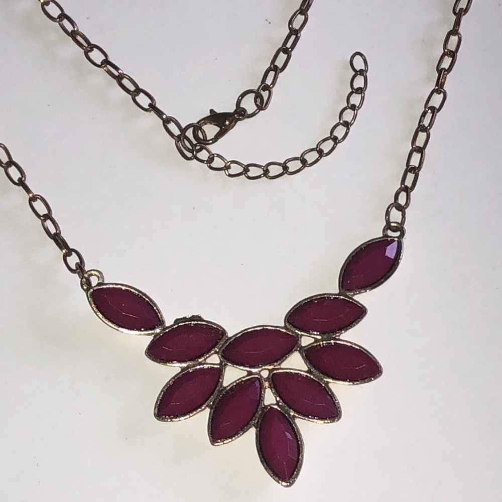 Elegant Maroon Boho Statement Necklace